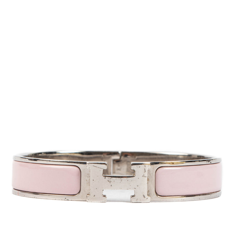 Hermès Pink Clic H Bracelet PHW