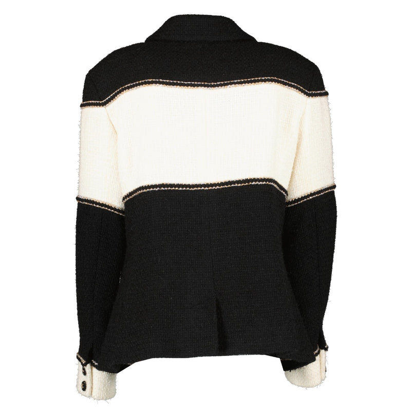Chanel 20A White/Black Tweed Double Breasted Jacket