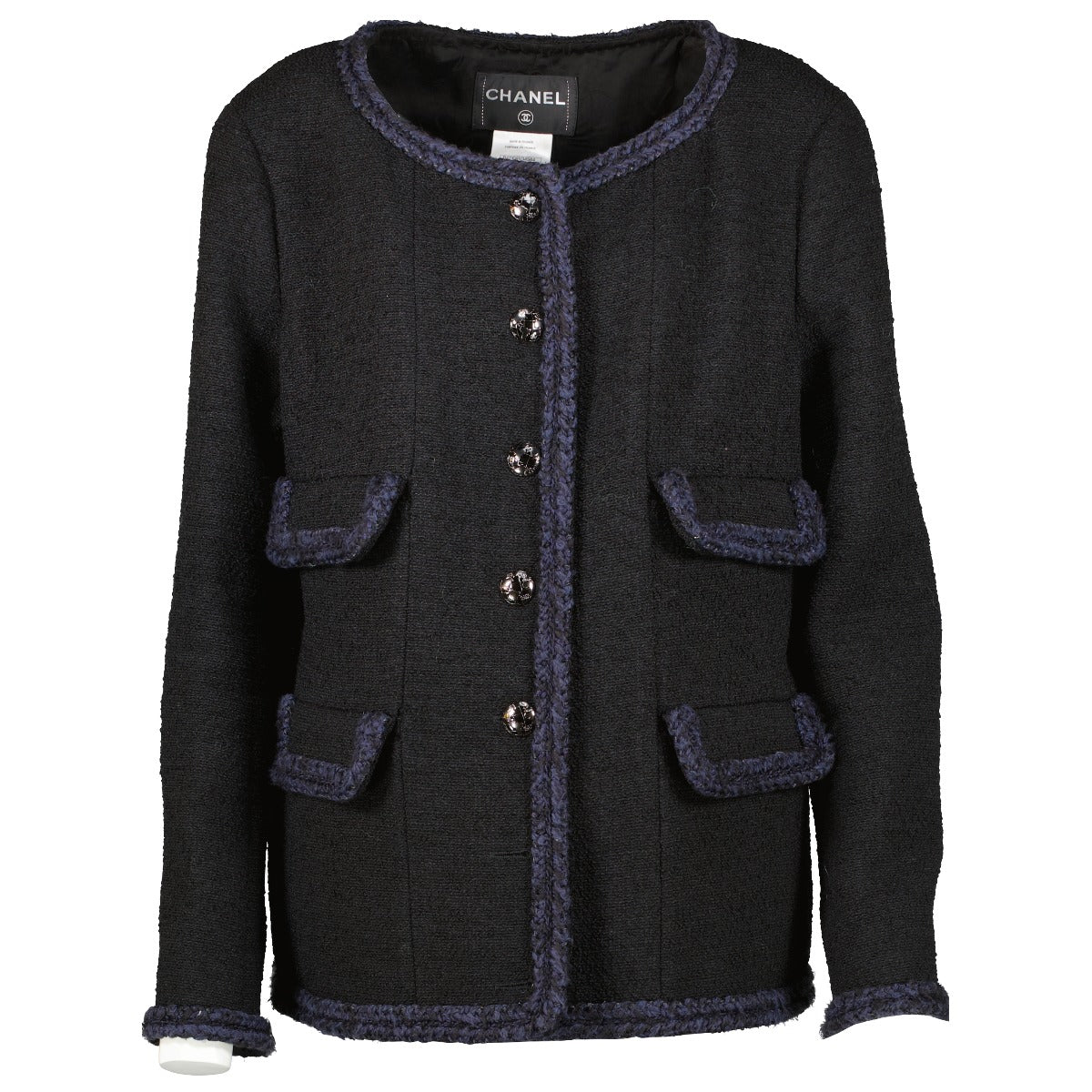Shop 100% authentic second-hand Chanel 13A Paris-Édimbourg Black Tweed Braid Trim Jacket on Labellov.com