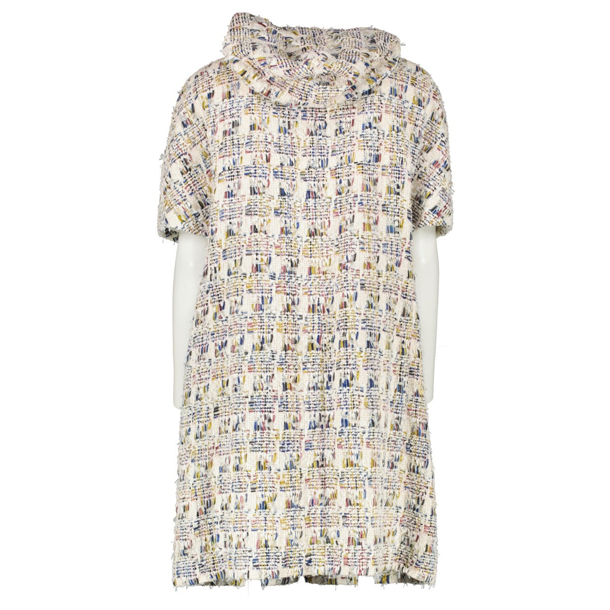 Chanel Multicolor Tweed Short Sleeve Hooded Dress/Jacket