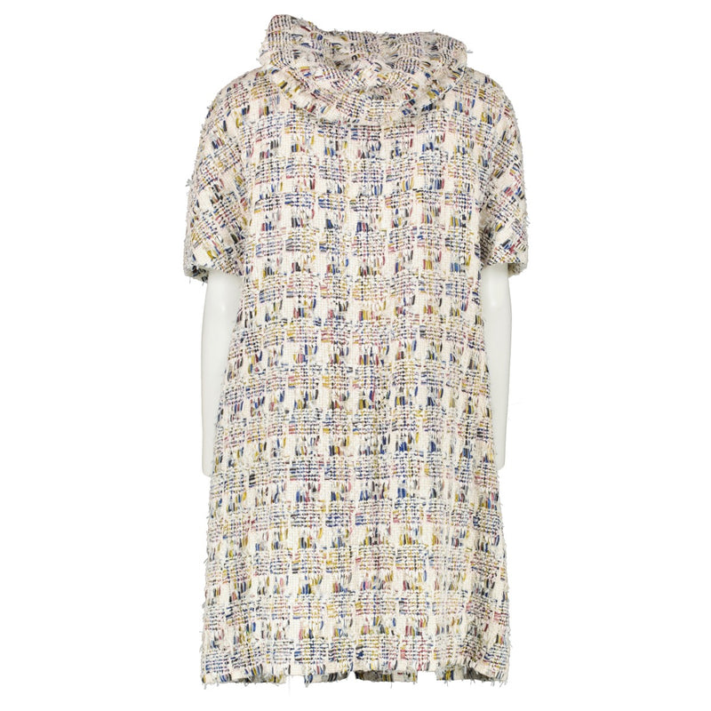 Chanel Multicolor Tweed Short Sleeve Hooded Dress/Jacket