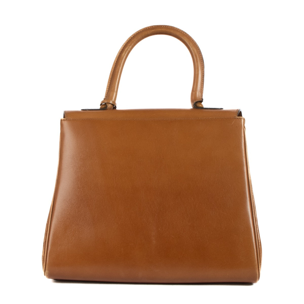 Shop safe online Delvaux Camel Box Calf Leather Brillant MM Top Handle. koop veilig online tegen de beste prijs.