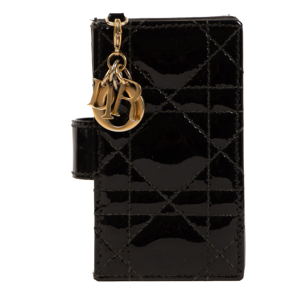 Christian Dior Black Patent Cannage Lady Dior 5-Gusset Card Holder for the best price at Labellov secondhand luxury in Antwerp
