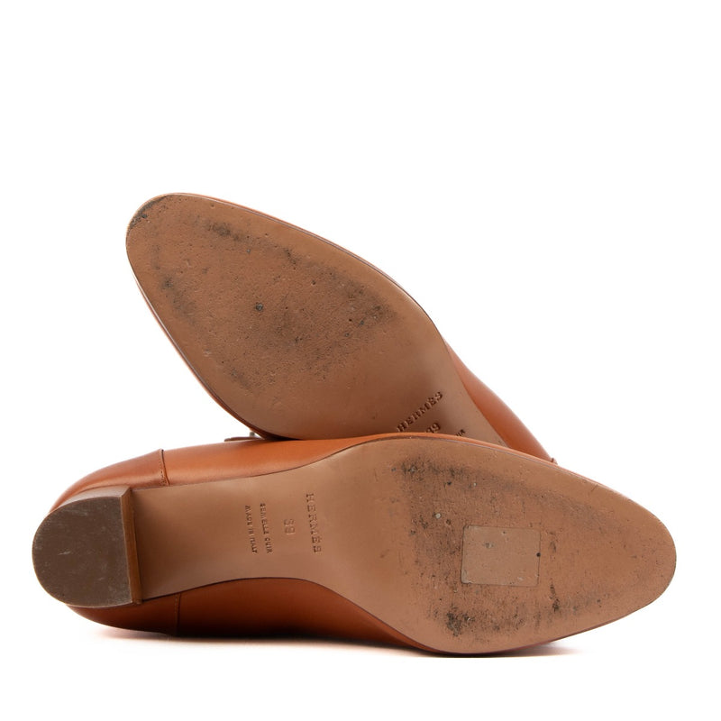 Hermès Naturel Heritage Leather Femme Story 70 Boots - Size 39