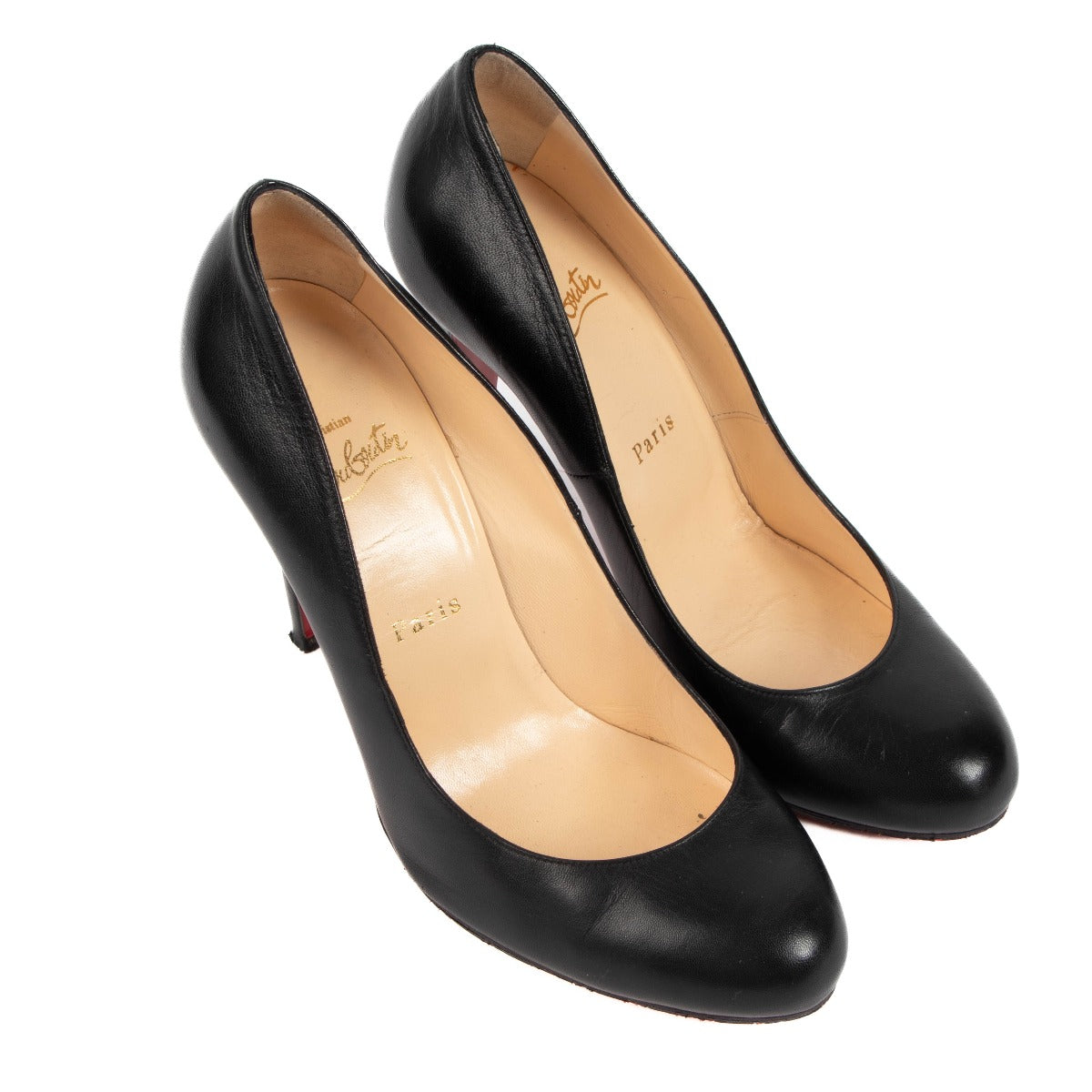 Christian Louboutin Black Leather Ron Ron Pumps
