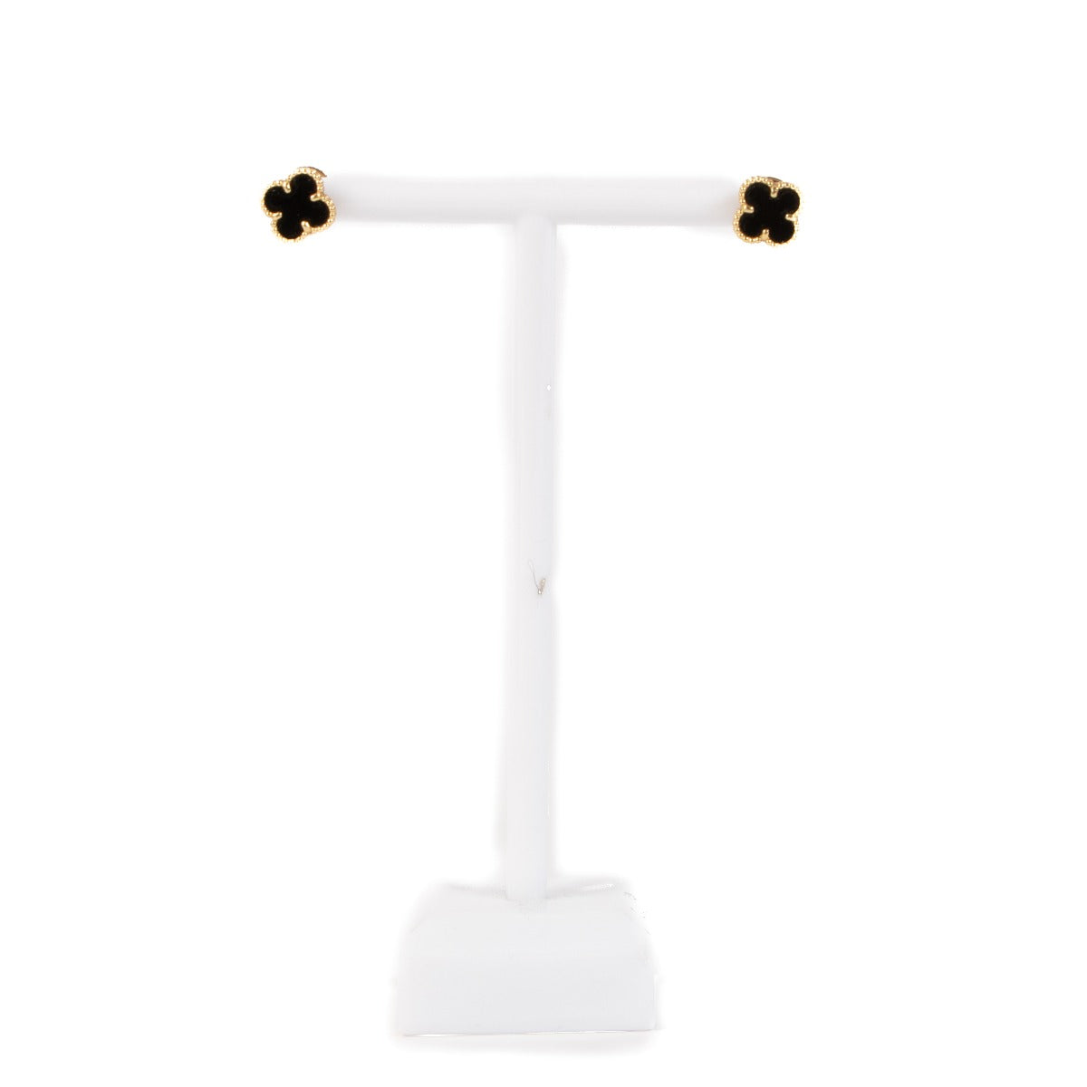 Shop safe online Van Cleef & Arpels Gold Onyx Sweet Alhambra Earrings. koop veilig online tegen de beste prijs.