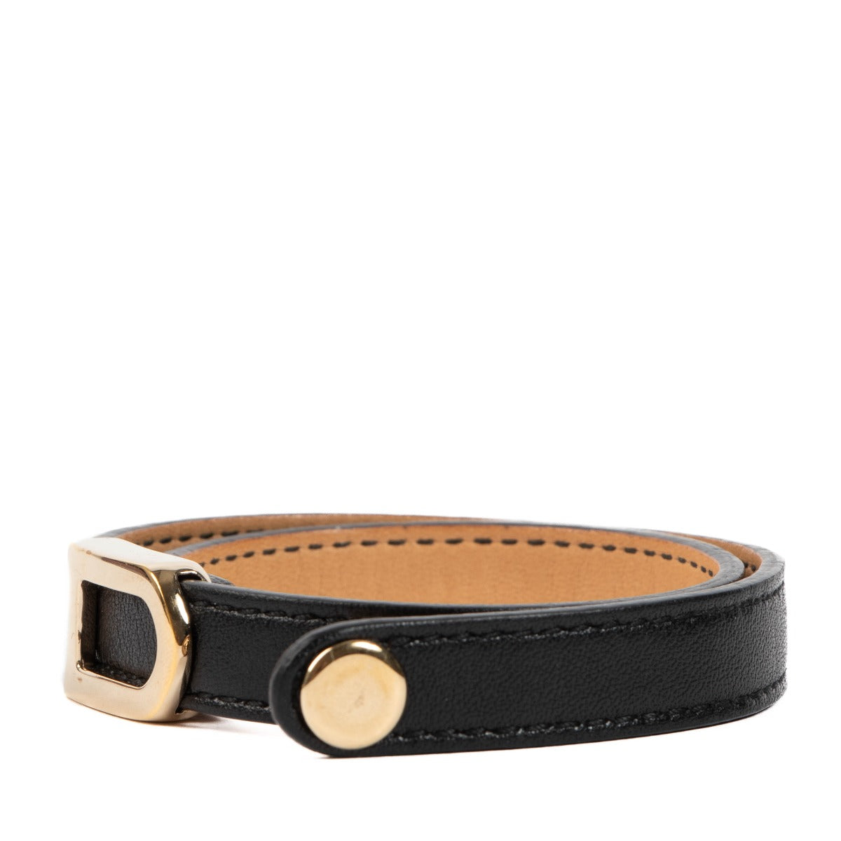 Delvaux Zwartleren D Double Tour Armband