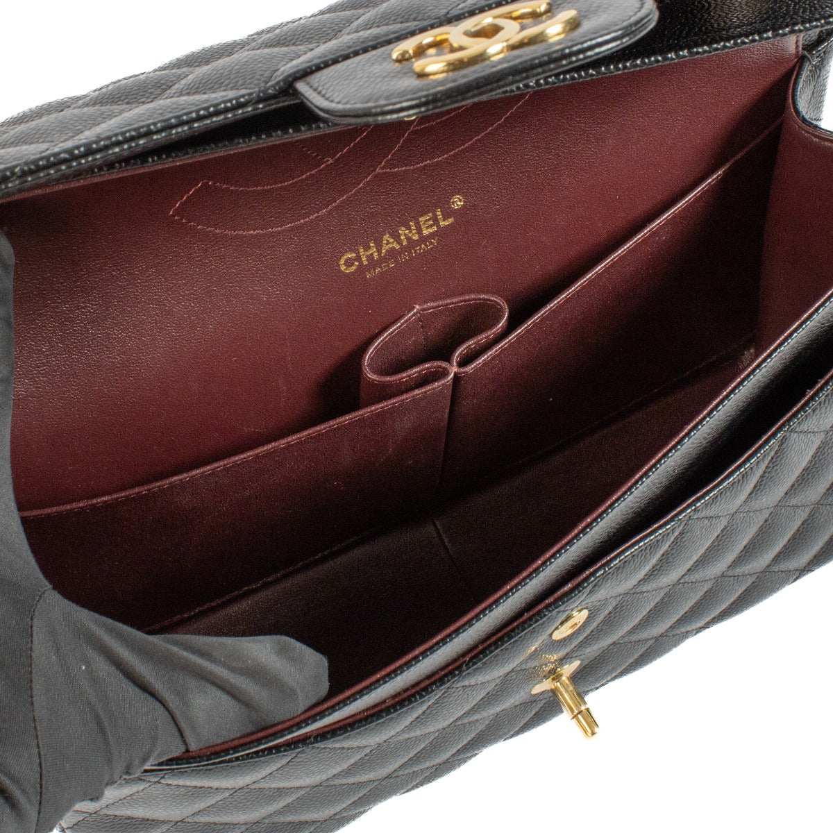 Chanel Black Caviar Leather Large Classic Bag