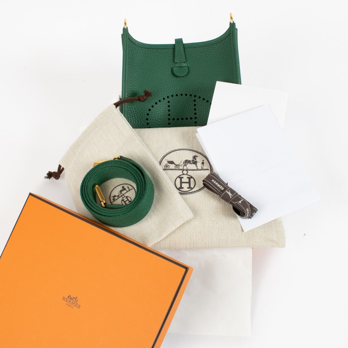 Hermès Evelyne 16 Vert Moyen Clemence GHW