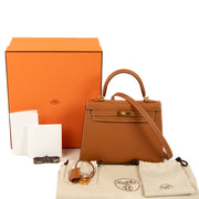 Hermès Kelly 25 Gold Epsom Gold Hardware