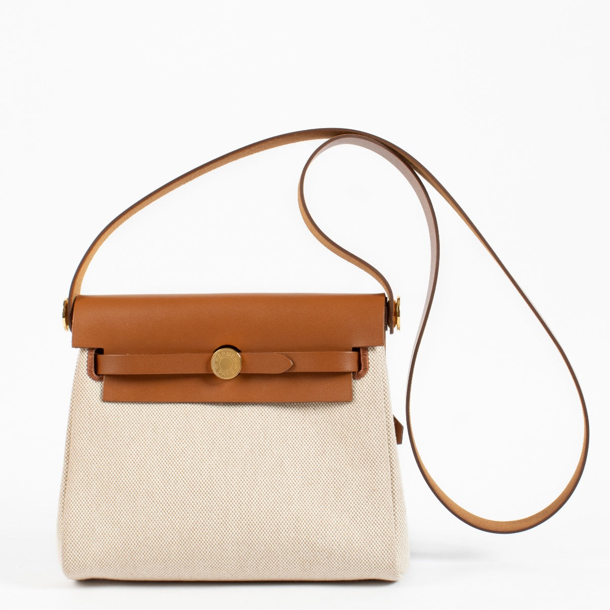Hermès Herbag Zip 20 Ecru/Beige/Fauve Toile Militaire/Hunter GHW