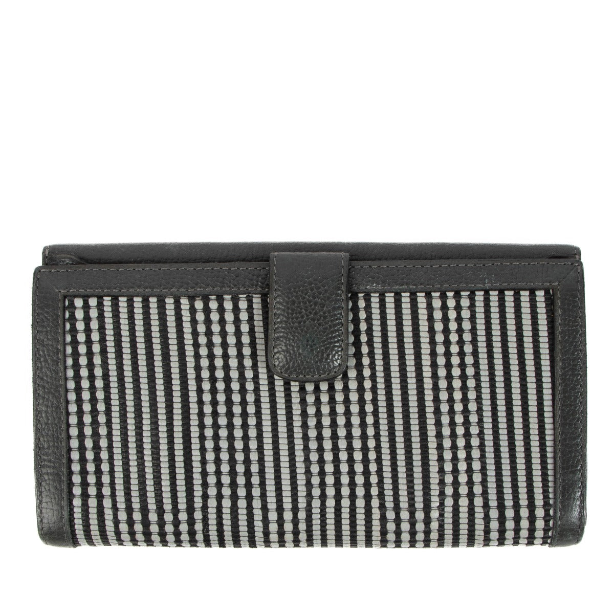 Delvaux Grey Toile de Cuir Long Wallet