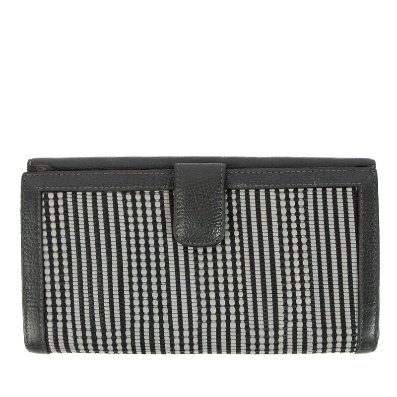Delvaux Grey Toile de Cuir Long Wallet
