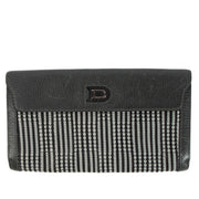 Delvaux Grey Toile de Cuir Long Wallet