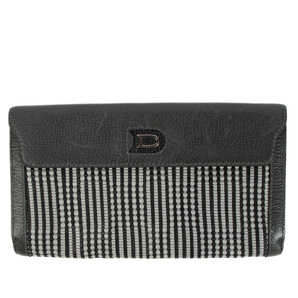 Delvaux Grey Toile de Cuir Long Wallet