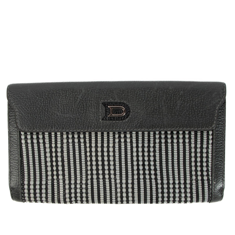 Delvaux Grey Toile de Cuir Long Wallet