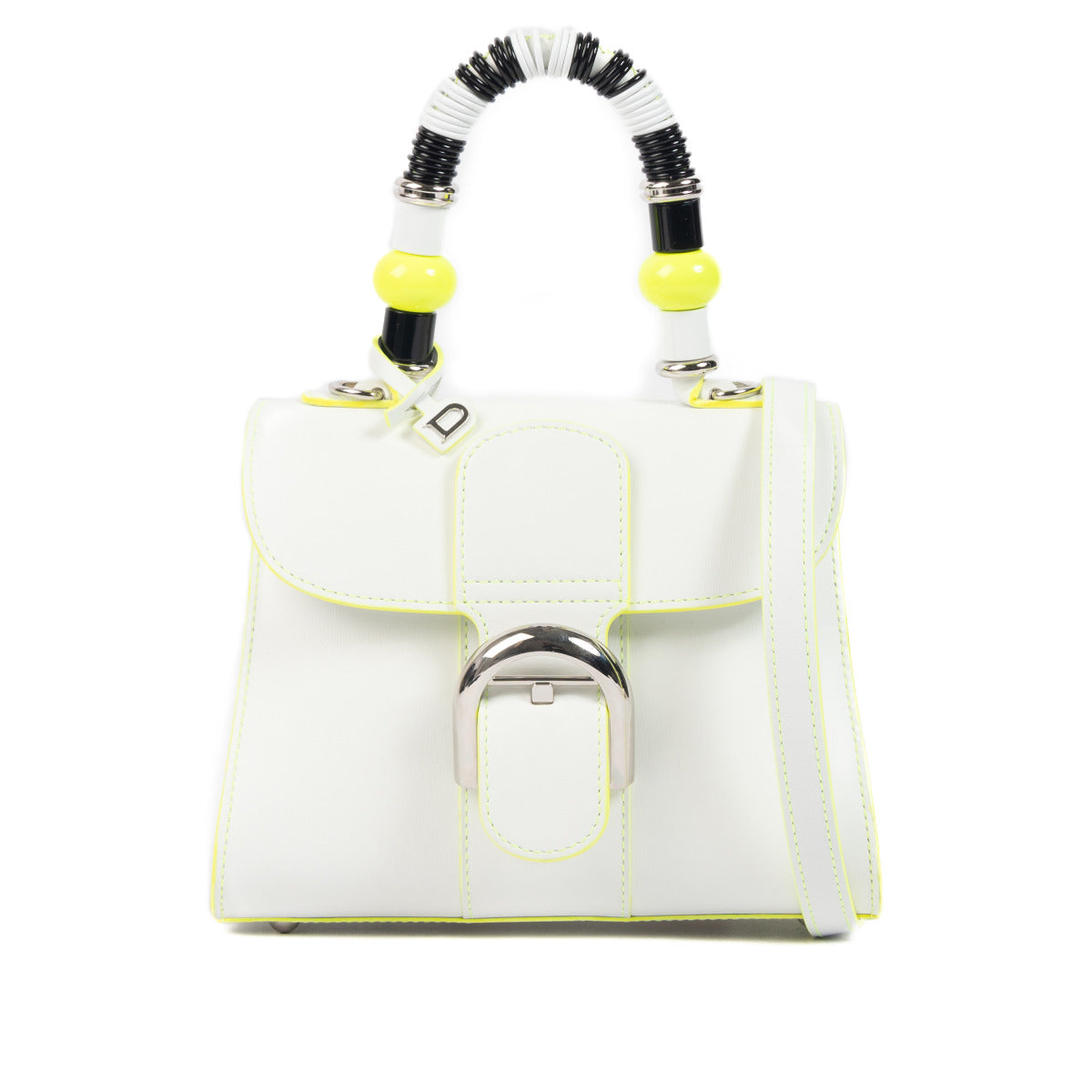 Delvaux Limited Edition White Box Calf Leather Neon Yellow Mini Brillant for the best price at Labellov secondhand luxury in Antwerp