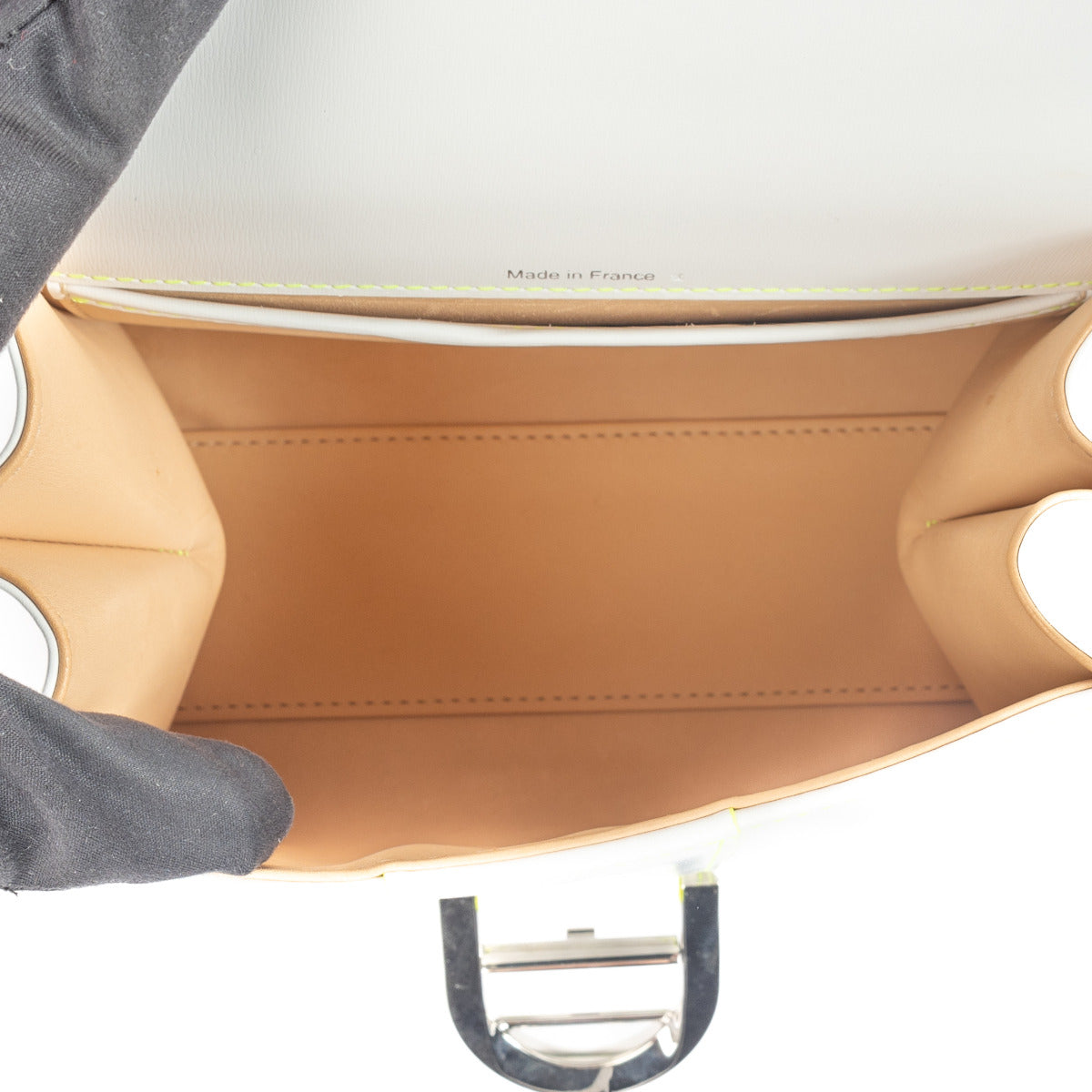 Sac Delvaux Brillant Mini en veau box blanc optique/néon Memphis
