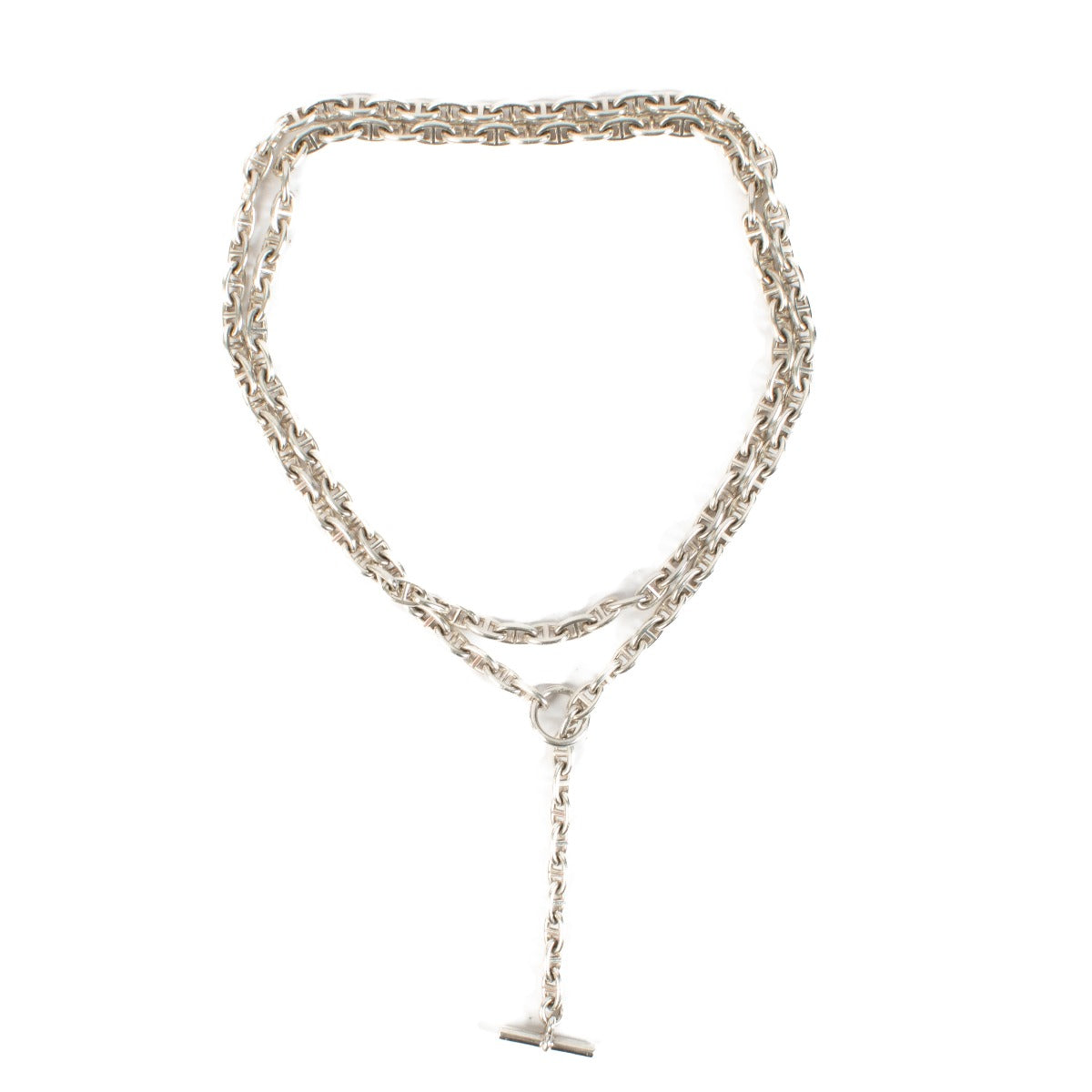 Hermès Sterling Zilveren Chaine d'Ancre Lange Ketting