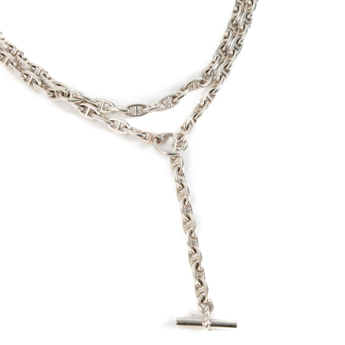 Hermès Sterling Zilveren Chaine d'Ancre Lange Ketting