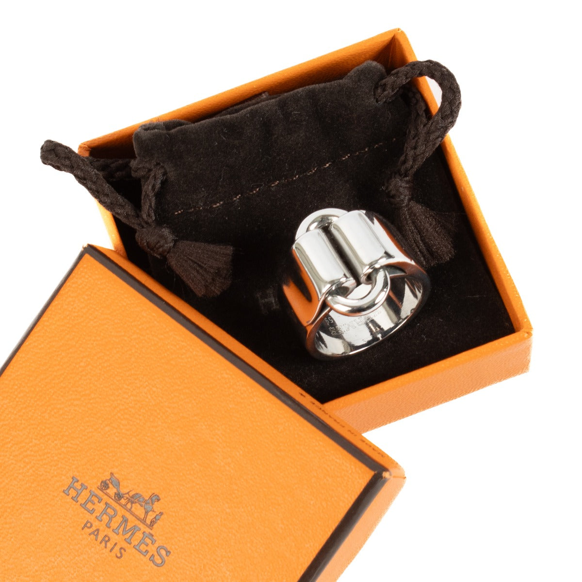 Hermès Sterling Silver Attelage Ring