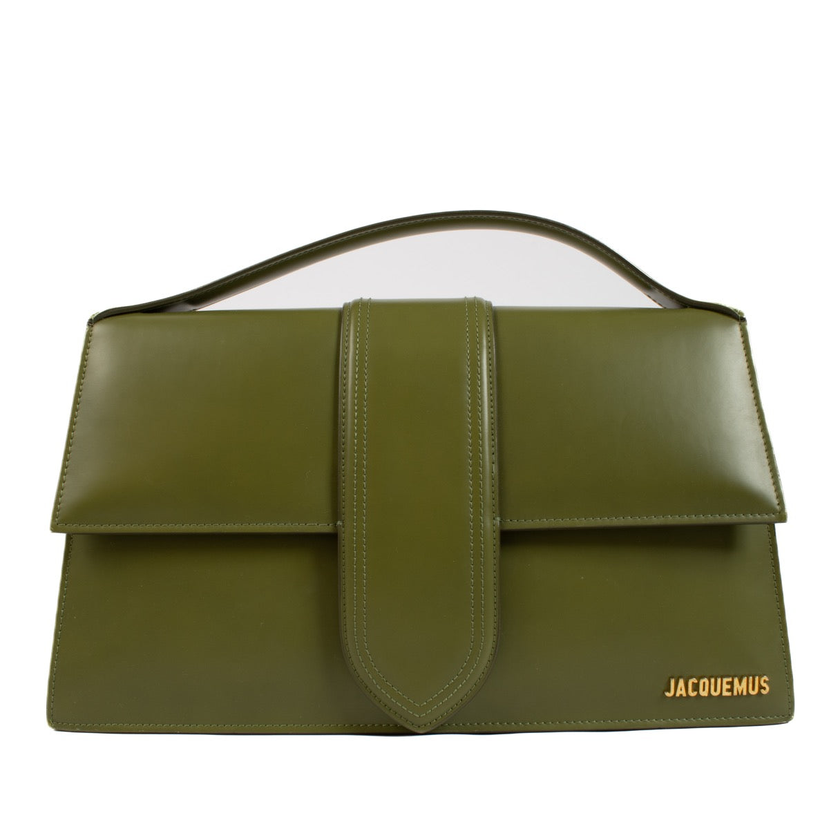 Authentic second hand Jacquemus Khaki Leather Le Bambinou Bag on Labellov.com