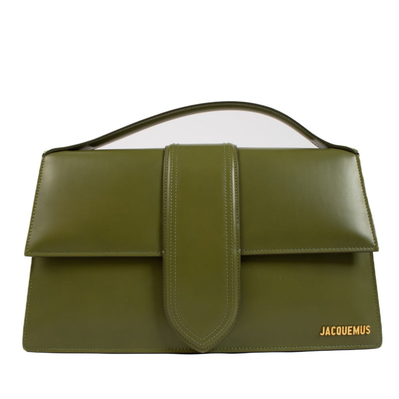 Authentic second hand Jacquemus Khaki Leather Le Bambinou Bag on Labellov.com