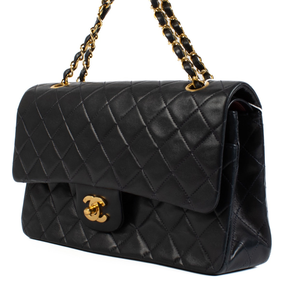 shop 100% authentic second hand Chanel Navy Blue Medium Classic Flap Bag on Labellov.com
