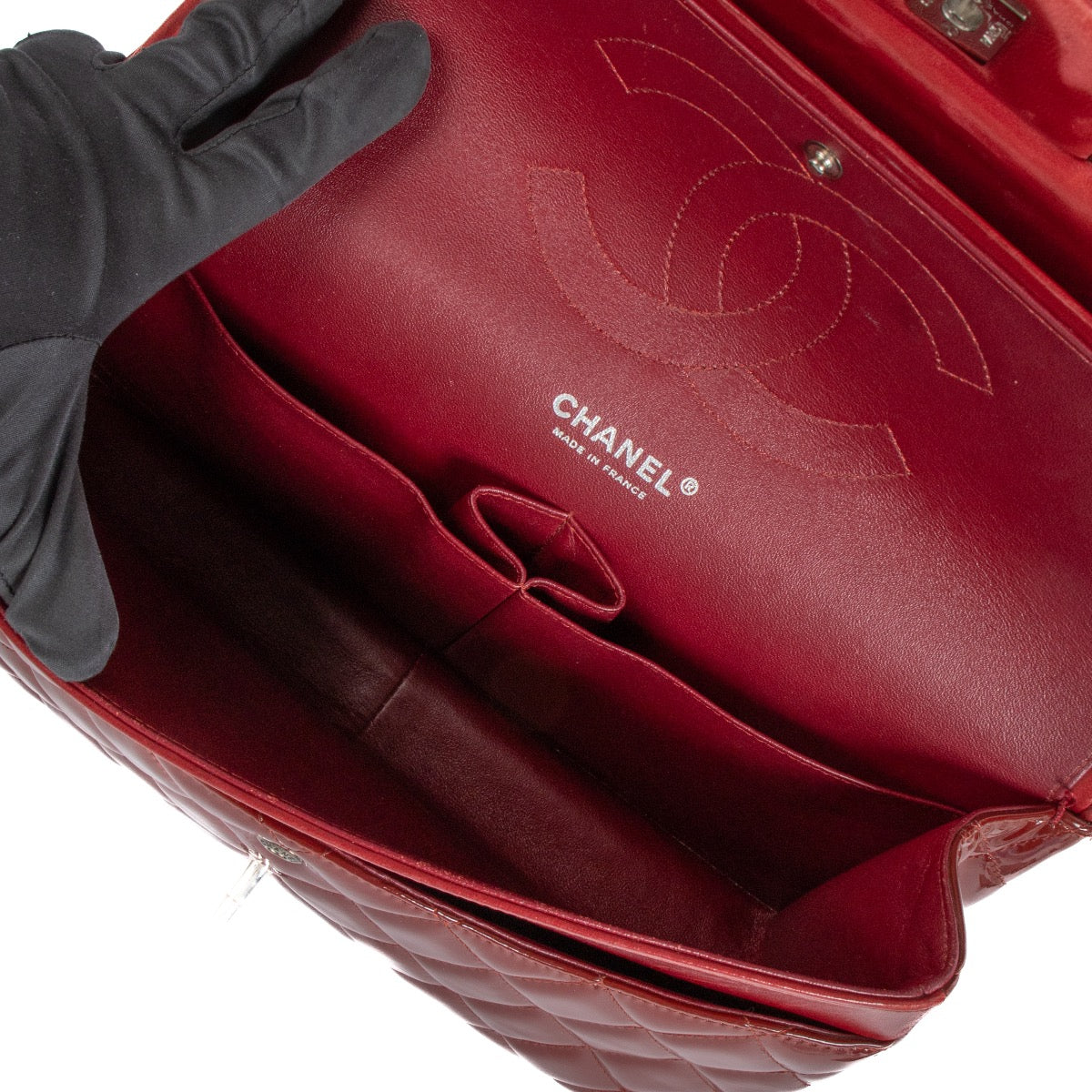 shop 100% authentic second hand Chanel Red Classic Patent Flap Bag on Labellov.com