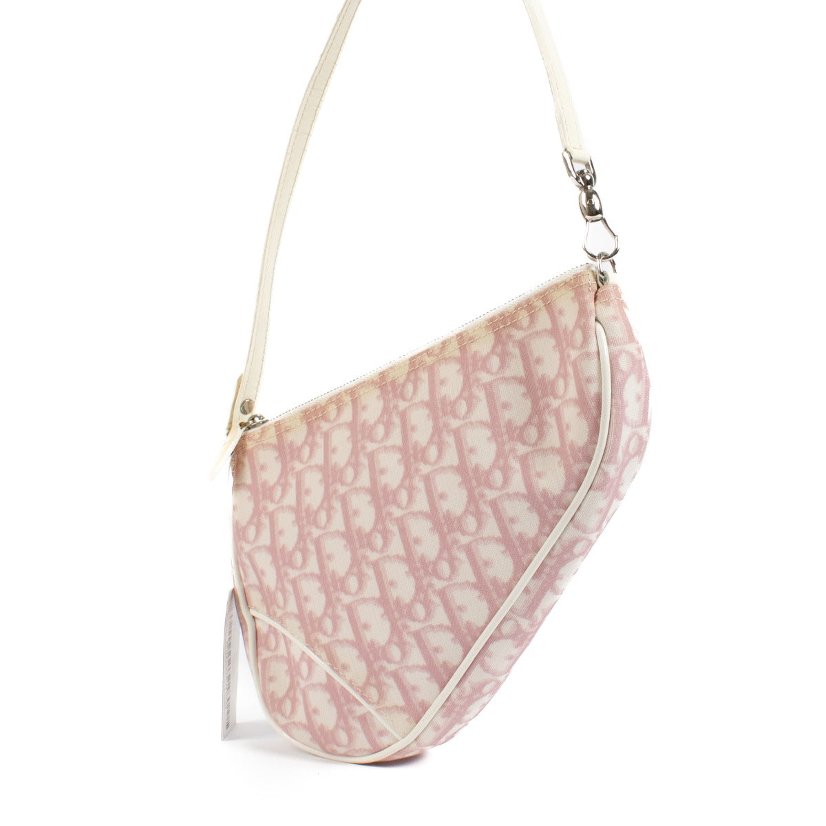 Shop safe online at Labellov in Antwerp, Brussels and Knokke this 100% authentic second hand Christian Dior Pink Monogram Mini Saddle Bag