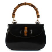 Gucci Black Medium 1947 Bamboo Top Handle Bag