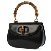 Gucci Black Medium 1947 Bamboo Top Handle Bag