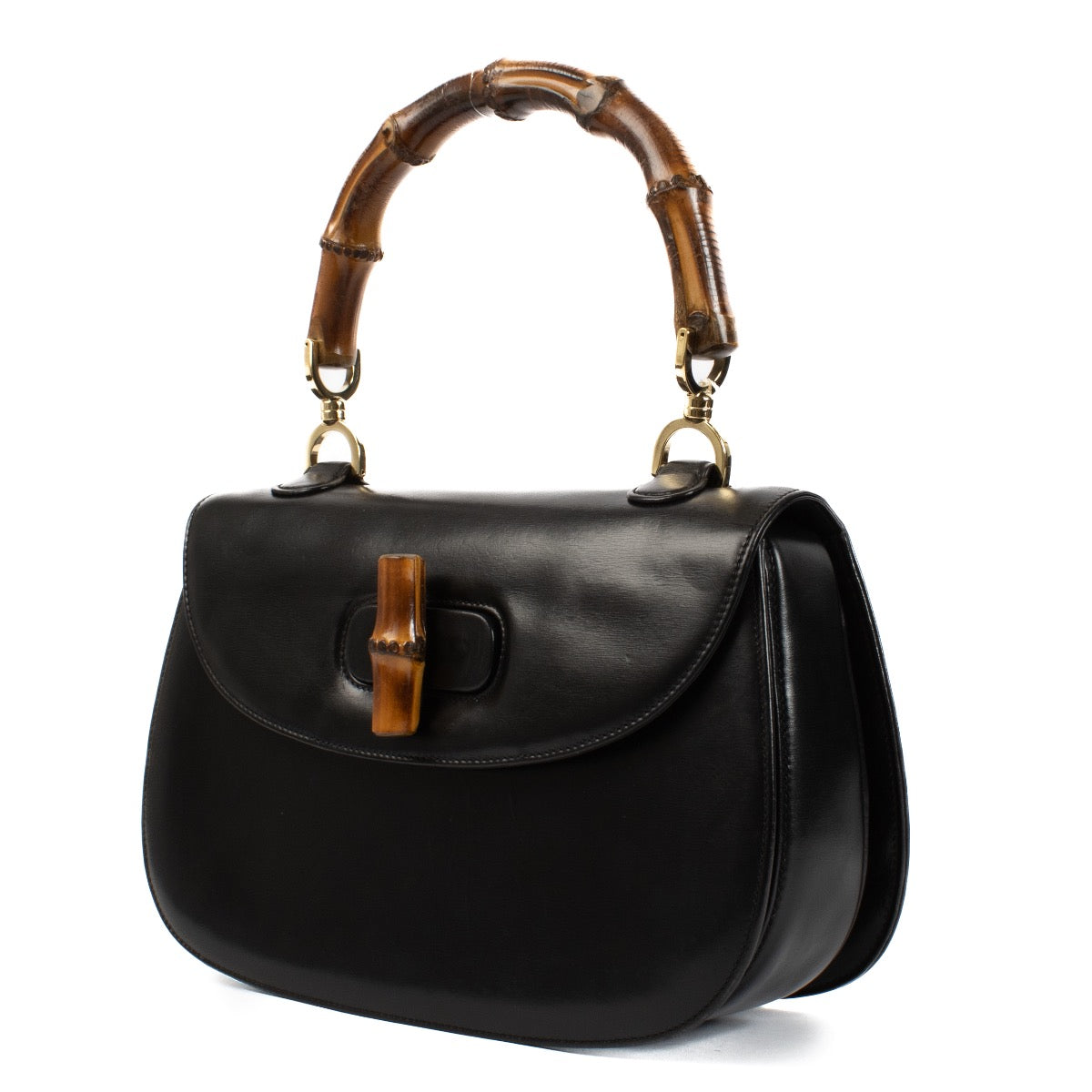 shop 100% authentic second hand Gucci Black Bamboo Top Handle Bag on Labellov.com