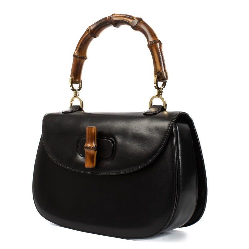 shop 100% authentic second hand Gucci Black Bamboo Top Handle Bag on Labellov.com