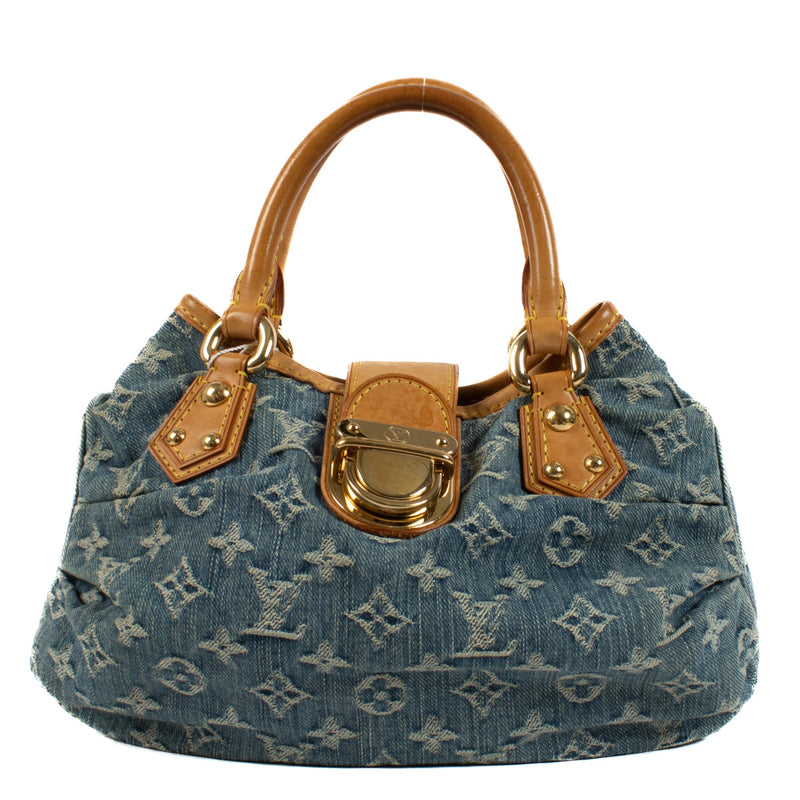 Louis Vuitton Monogram Denim Pleaty Top Handle Bag