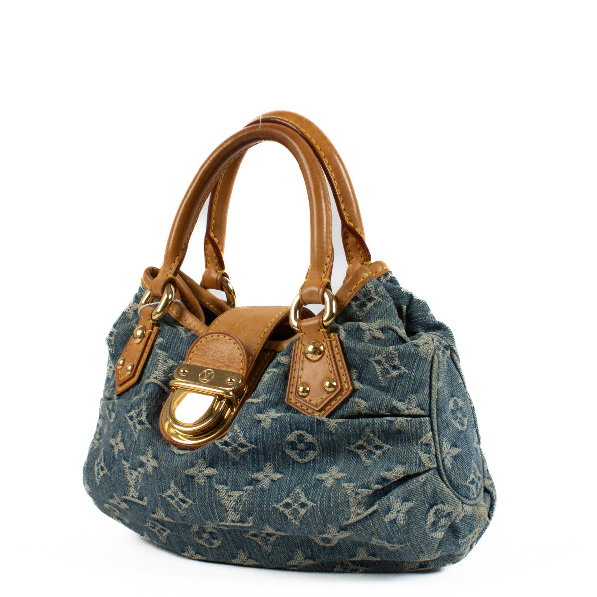 Louis Vuitton Monogram Denim Pleaty Top Handle Bag