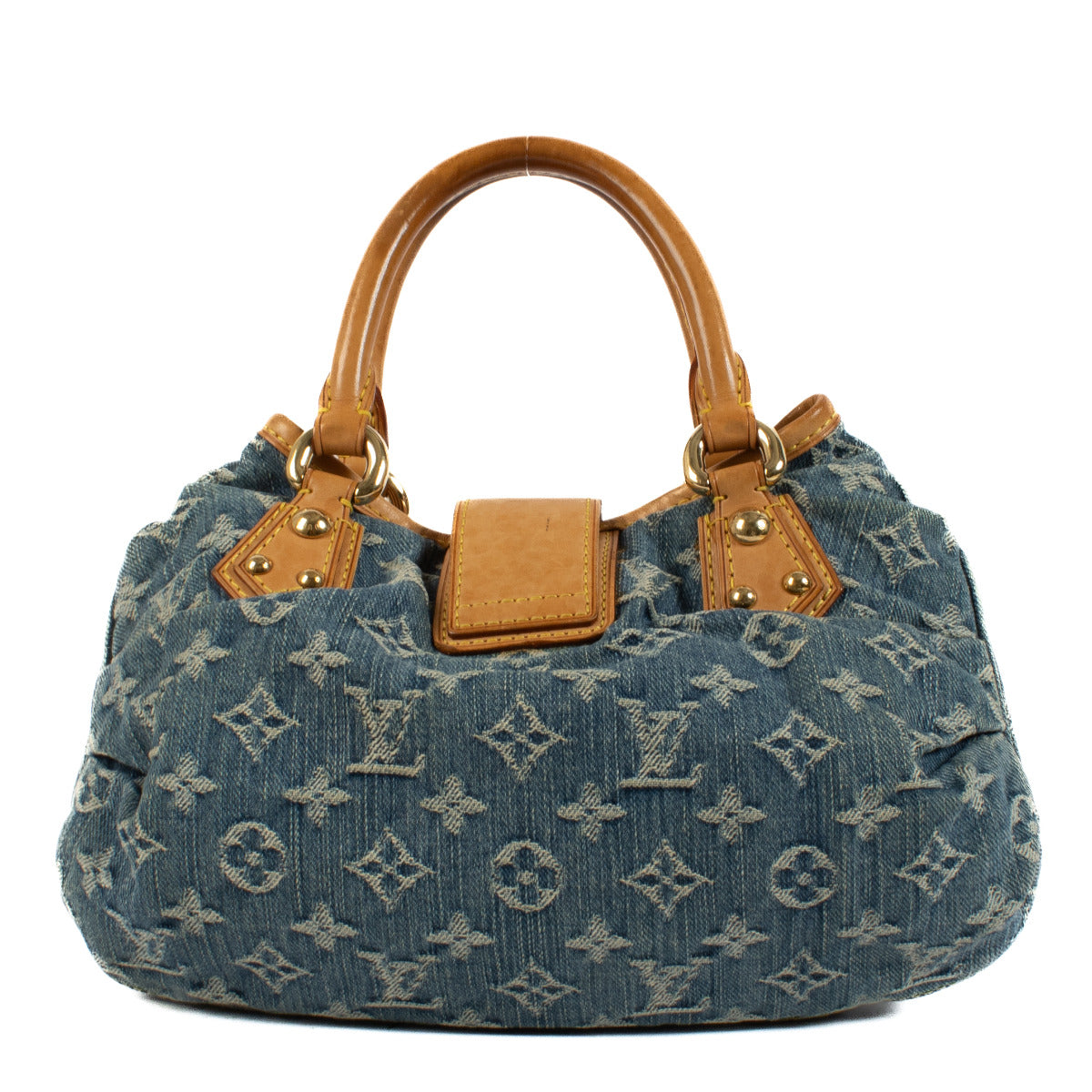 Louis Vuitton Monogram Denim Pleaty Top Handle Bag
