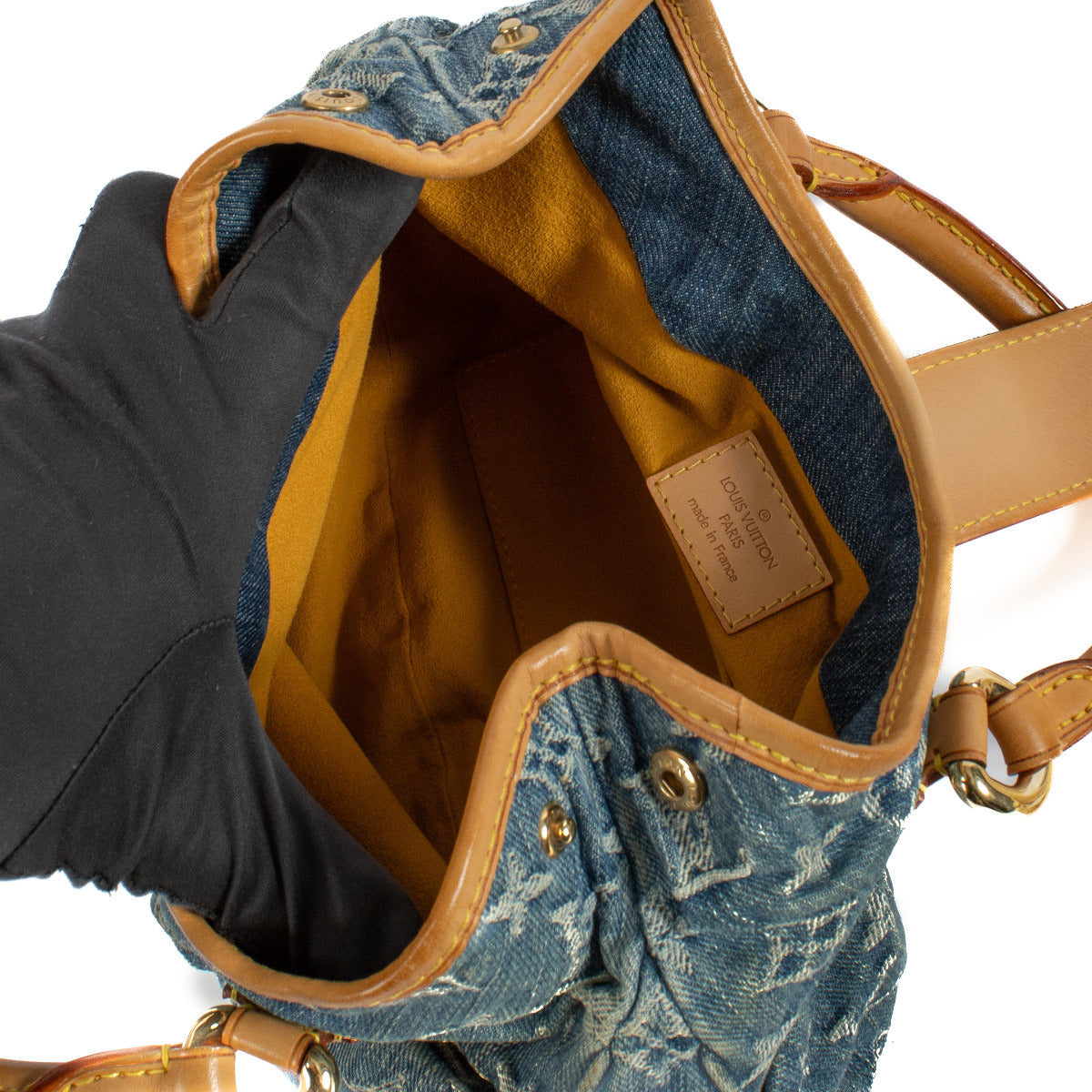 Louis Vuitton Monogram Denim Pleaty Top Handle Bag