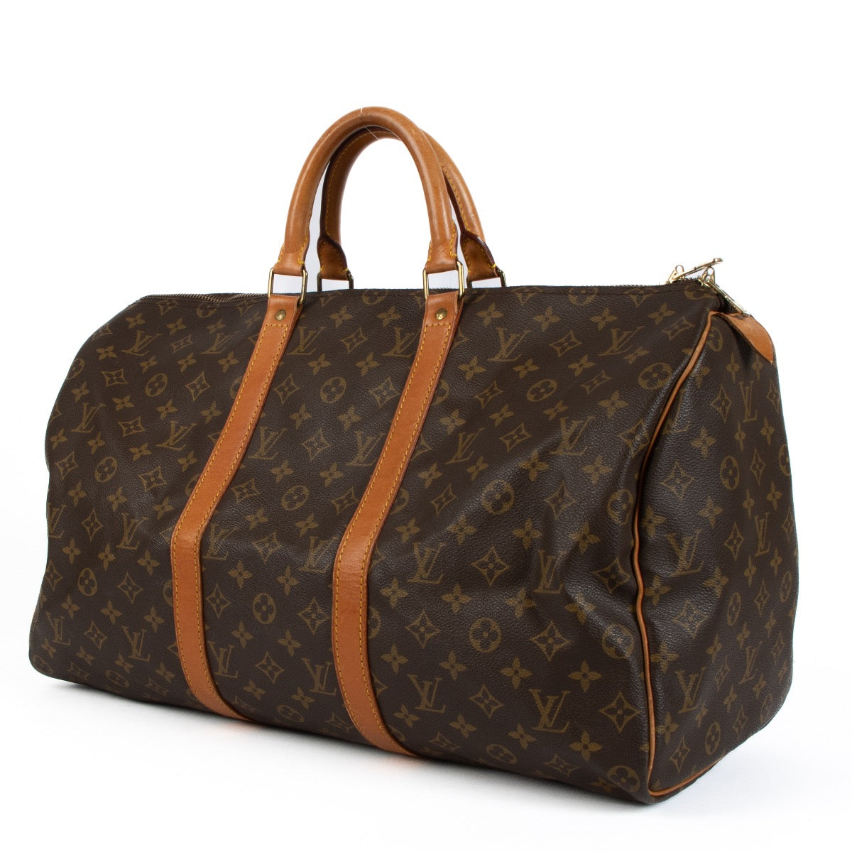 Shop safe online at labellov in Antwerp, Brussels and Knokke this 100% authentic second hand Louis Vuitton Monogram Canvas Keepall 50 Travel Bag
