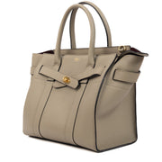 Buy an authentic Mulberry Grey Grained Leather Small Zipped Bayswater Bag on LabelLov.com