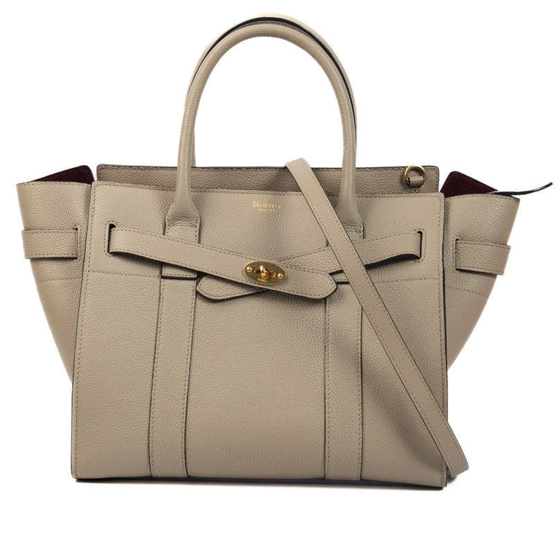 Buy an authentic Mulberry Grey Grained Leather Small Zipped Bayswater Bag on LabelLov.com