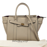 Buy an authentic Mulberry Grey Grained Leather Small Zipped Bayswater Bag on LabelLov.com