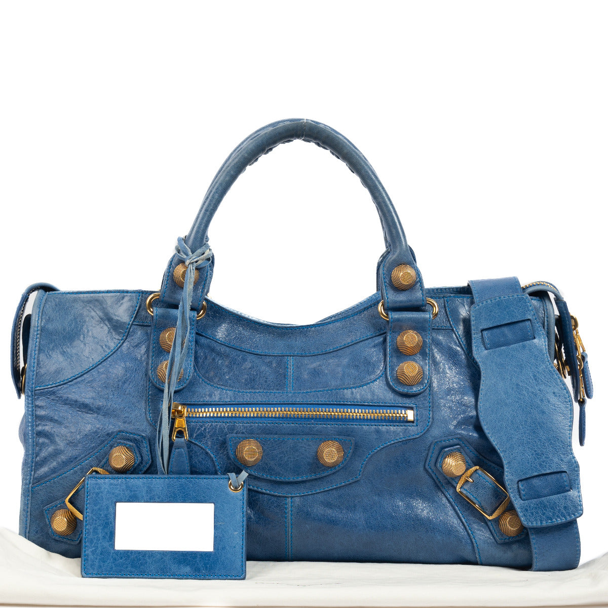 Sac Balenciaga Giant Part-Time en cuir électrique bleu