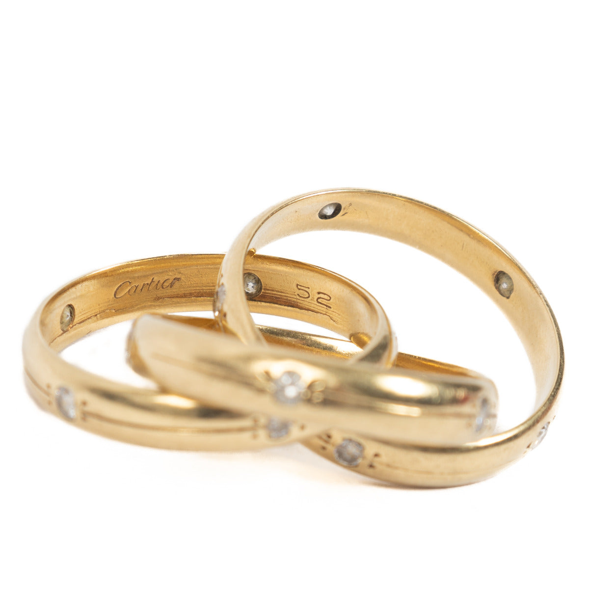 Bague Cartier Constellation Trinity en or 18 carats et diamants - 52