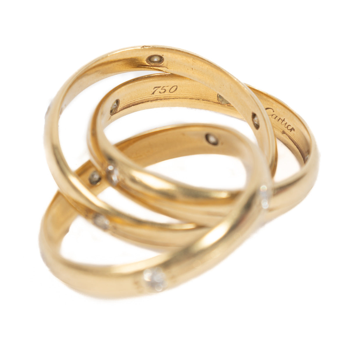 Bague Cartier Constellation Trinity en or 18 carats et diamants - 52