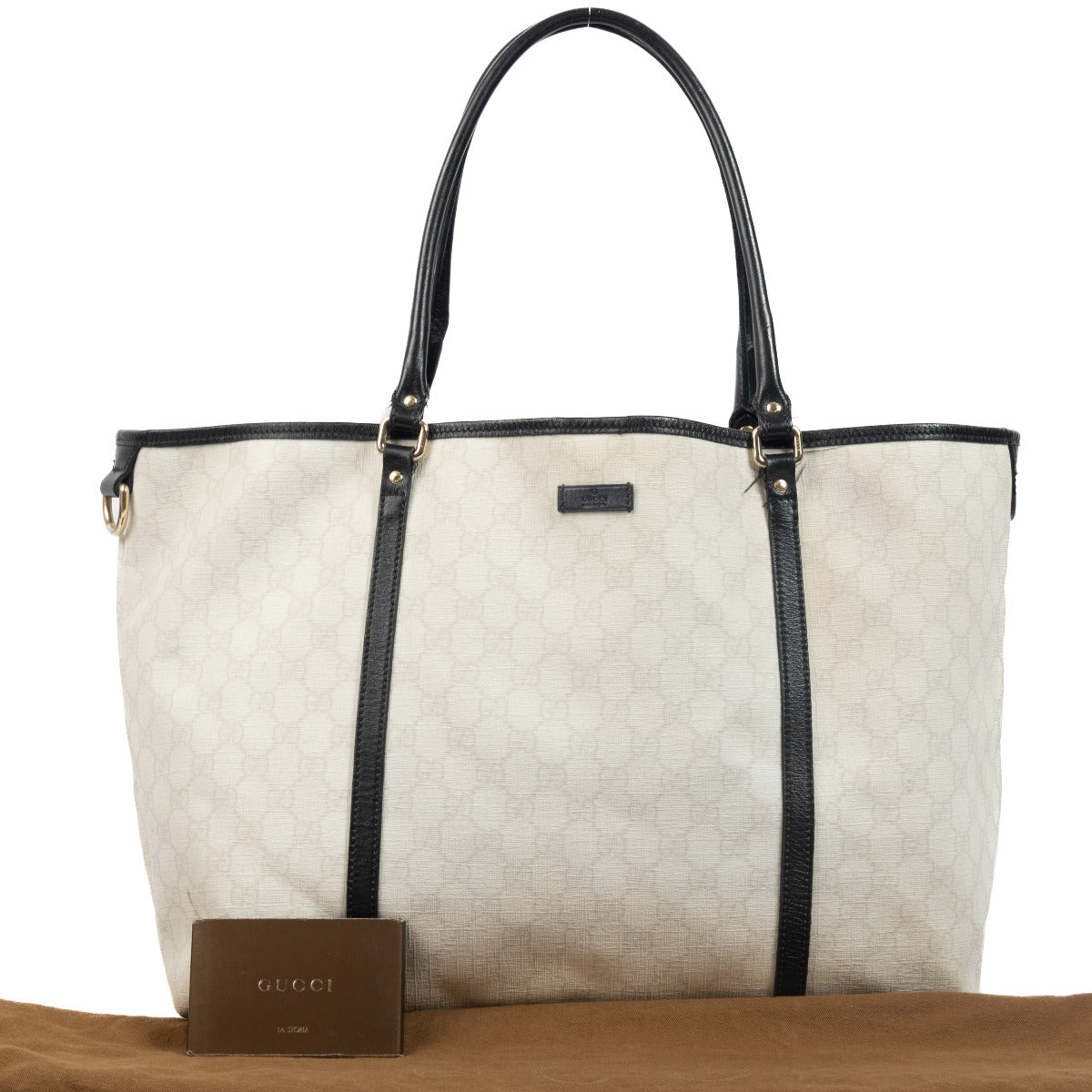 Gucci White GG Canvas Shopper Bag