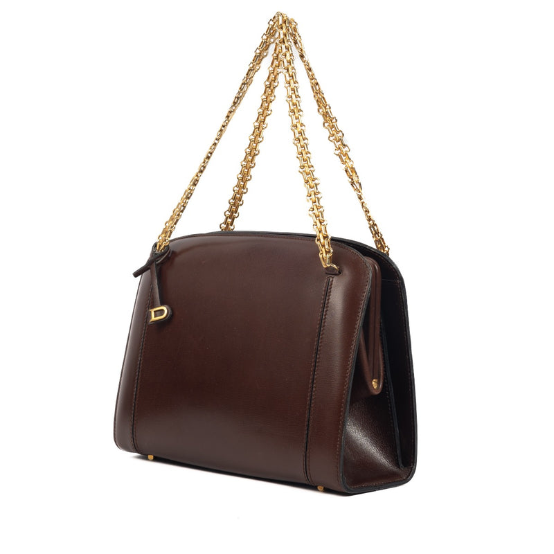 Shop safe online at Labellov in Antwerp, Brussels and Knokke this 100% authentic second hand Delvaux Brown Vintage Top handle
