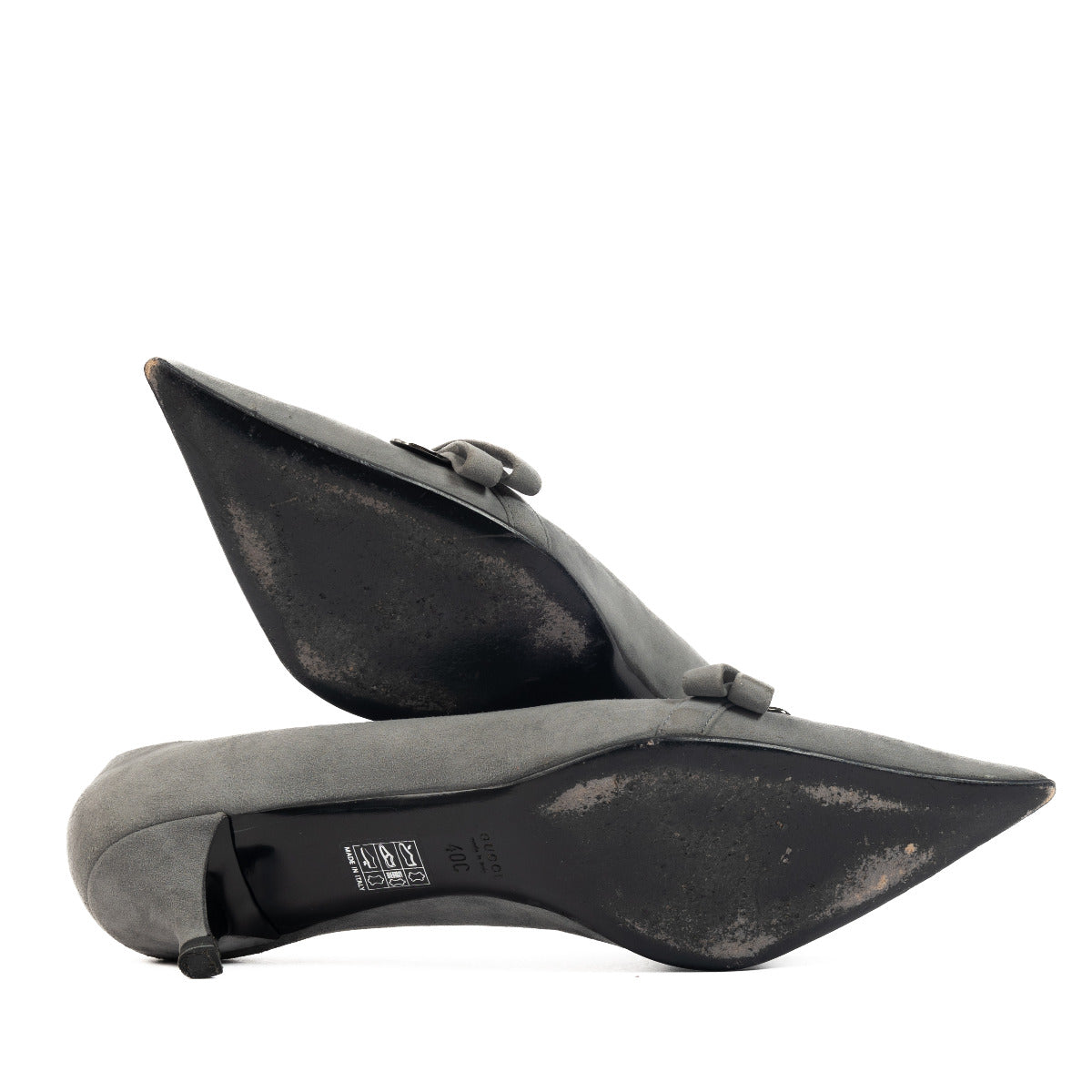 Gucci Grijze Suède Puntige Kitten Heel Pumps - maat 40