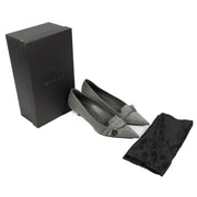 Gucci Grey Suede Pointy Kitten Heel Pumps