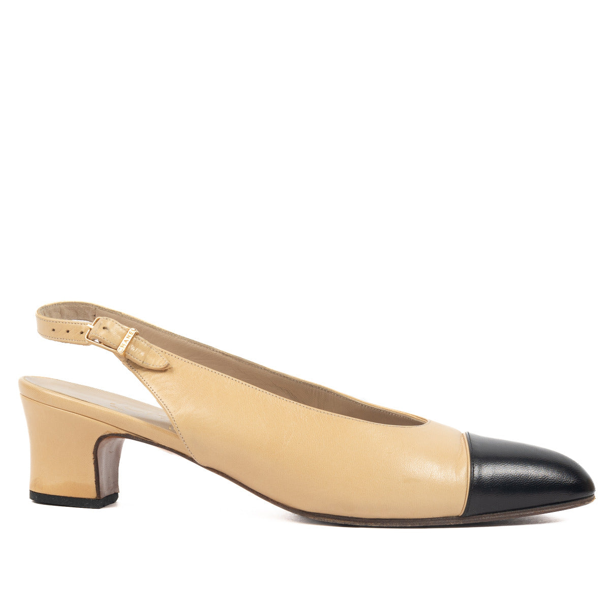Chanel Vintage Two-Tone Slingback Pumps